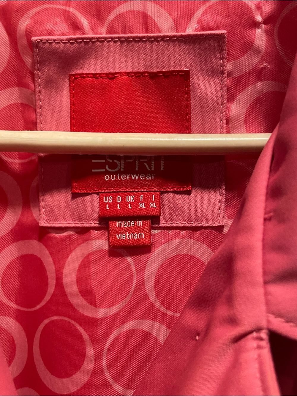 Esprit Bright Pink Single-Breasted Trench rain coat size L - Picture 6 of 7
